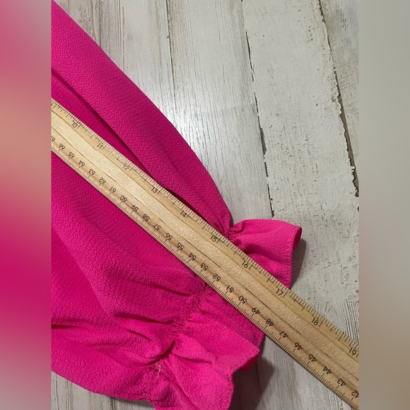 Umgee Pink Balloon Sleeve Midi Dress Size L  3/4 Sleeve - Picture 6 of 6
